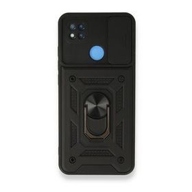 BSSM Pars Lens Yüzüklü Silikon - Siyah Xiaomi Redmi 9C Kılıf
