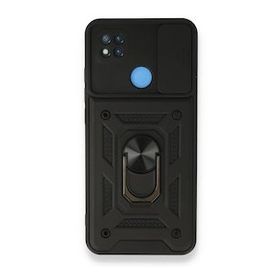 BSSM Pars Lens Yüzüklü Silikon - Siyah Xiaomi Redmi 9C Kılıf