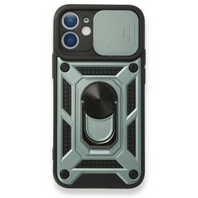 BSSM Pars Lens Yüzüklü Silikon Yeşil iPhone 12 Mini Kılıf