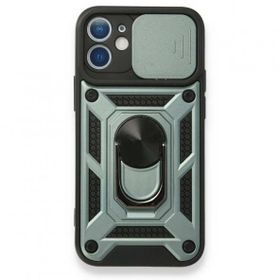 BSSM Pars Lens Yüzüklü Silikon Yeşil iPhone 12 Mini Kılıf