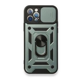 BSSM Pars Lens Yüzüklü Silikon - Yeşil iPhone 12 Pro Kılıf