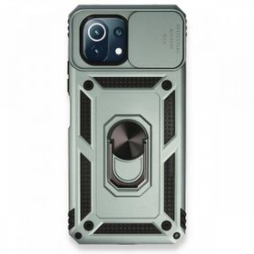 BSSM Pars Lens Yüzüklü Silikon - Yeşil Xiaomi Mİ 11 Lite Kılıf