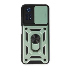 BSSM Pars Lens Yüzüklü Silikon - Yeşil Xiaomi Poco M4 Pro 4G Kılıf