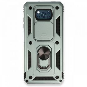 BSSM Pars Lens Yüzüklü Silikon - Yeşil Xiaomi Pocophone X3 Kılıf