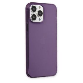 BSSM Pc Sert Şeffaf Kapak - Mor iPhone 13 Pro Max Kılıf