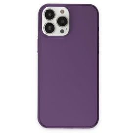 BSSM Pc Sert Şeffaf Kapak - Mor iPhone 13 Pro Max Kılıf