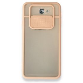 BSSM Pembe Samsung Galaxy J7 Prime Palm Buzlu Kamera Sürgülü Silikon Kılıf
