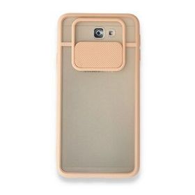 BSSM Pembe Samsung Galaxy J7 Prime Palm Buzlu Kamera Sürgülü Silikon Kılıf