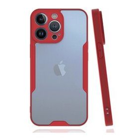 BSSM Platin Silikon - Kırmızı iPhone 14 Pro Max Kılıf