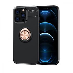 BSSM Range Yüzüklü Silikon Siyah Gold iPhone 13 Kılıf