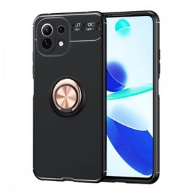 BSSM Range Yüzüklü Silikon - Siyah-Gold Xiaomi Mİ 11 Lite Kılıf