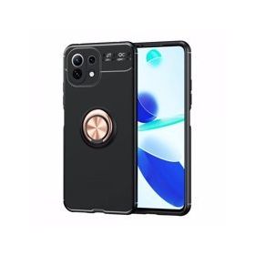 BSSM Range Yüzüklü Silikon - Siyah-Gold Xiaomi Mİ 11 Lite Kılıf
