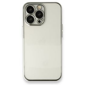 BSSM Razer Lensli Silikon - Gümüş iPhone 14 Pro Max Kılıf