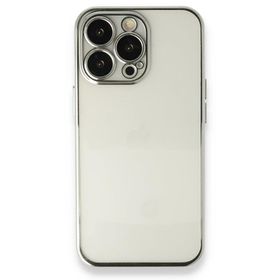 BSSM Razer Lensli Silikon - Gümüş iPhone 14 Pro Max Kılıf
