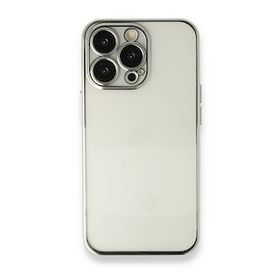 BSSM Razer Lensli Silikon - Gümüş iPhone 14 Pro Max Kılıf