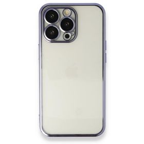 BSSM Razer Lensli Silikon - Mor iPhone 13 Pro Max Kılıf