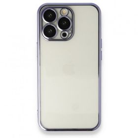 BSSM Razer Lensli Silikon - Mor iPhone 13 Pro Max Kılıf