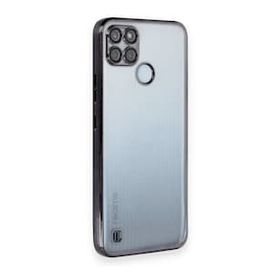 BSSM Realme C25Y Razer Lensli Silikon Siyah Cep Telefonu Kılıfı