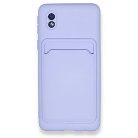 BSSM Samsung Galaxy A01 Core Kelvin Kartvizitli Silikon Lila Kılıf