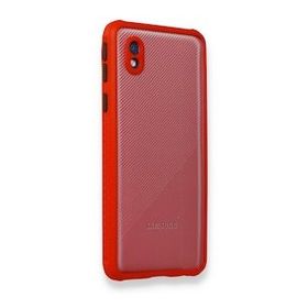 BSSM Samsung Galaxy A01 Core Miami Şeffaf Kırmızı Silikon Kılıf