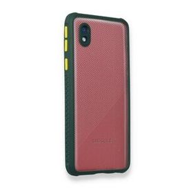 BSSM Samsung Galaxy A01 Core Miami Şeffaf Silikon Koyu Yeşil Kılıf