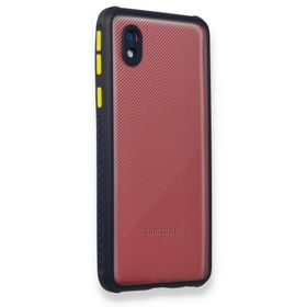 BSSM Samsung Galaxy A01 Core Miami Şeffaf Silikon Lacivert Kılıf
