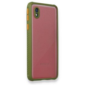 BSSM Samsung Galaxy A01 Core Miami Şeffaf Silikon Yeşil Kılıf