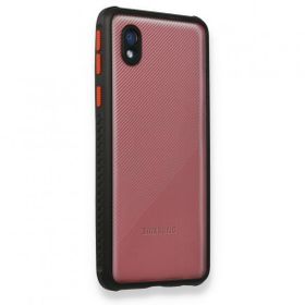 BSSM Samsung Galaxy A01 Core Miami Şeffaf Siyah Silikon Kılıf