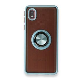 BSSM Samsung Galaxy A01 Core Montreal Yüzüklü Silikon Kapak Buz Mavi Kılıf