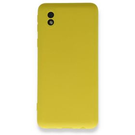 BSSM Samsung Galaxy A01 Core Nano İçi Kadife Silikon Sarı Kılıf