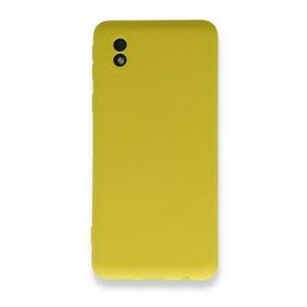 BSSM Samsung Galaxy A01 Core Nano İçi Kadife Silikon Sarı Kılıf
