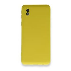 BSSM Samsung Galaxy A01 Core Nano İçi Kadife Silikon Sarı Kılıf