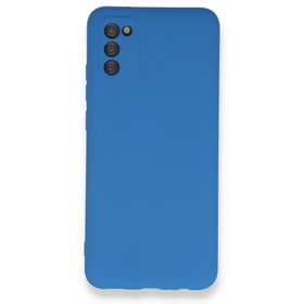 BSSM Samsung Galaxy A02S Nano içi Kadife Silikon Mavi Kılıf