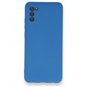 BSSM Samsung Galaxy A02S Nano içi Kadife Silikon Mavi Kılıf