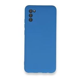 BSSM Samsung Galaxy A02S Nano içi Kadife Silikon Mavi Kılıf