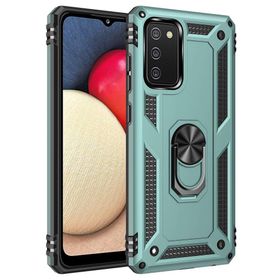 BSSM Samsung Galaxy A02S Sofya Yüzüklü Silikon Kapak Yeşil Kılıf