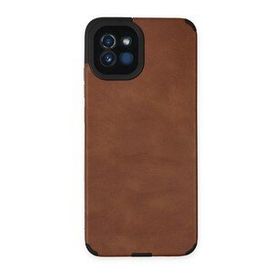 BSSM Samsung Galaxy A03 Loop Deri Silikon Kahverengi Kılıf
