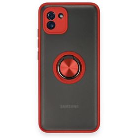 BSSM Samsung Galaxy A03 Montreal Yüzüklü Silikon Kapak Kırmızı Kılıf