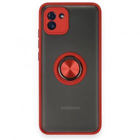 BSSM Samsung Galaxy A03 Montreal Yüzüklü Silikon Kapak Kırmızı Kılıf