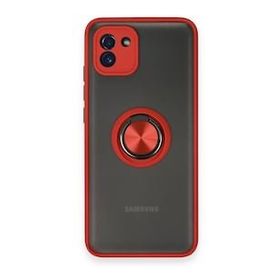 BSSM Samsung Galaxy A03 Montreal Yüzüklü Silikon Kapak Kırmızı Kılıf