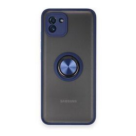 BSSM Samsung Galaxy A03 Montreal Yüzüklü Silikon Kapak Lacivert Kılıf