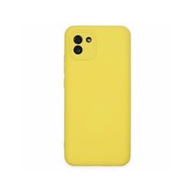 BSSM Samsung Galaxy A03 Nano içi Kadife Silikon Sarı Kılıf