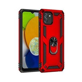 BSSM Samsung Galaxy A03 Sofya Yüzüklü Silikon Kapak Kırmızı Kılıf