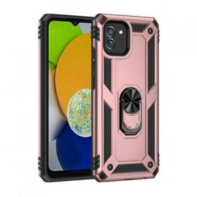 BSSM Samsung Galaxy A03 Sofya Yüzüklü Silikon Kapak Rose Kılıf