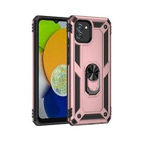 BSSM Samsung Galaxy A03 Sofya Yüzüklü Silikon Kapak Rose Kılıf