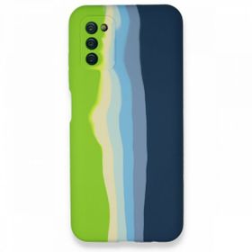 BSSM Samsung Galaxy A03S Ebruli Lansman Silikon Koyu Yeşil Kılıf