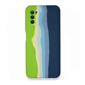 BSSM Samsung Galaxy A03S Ebruli Lansman Silikon Koyu Yeşil Kılıf