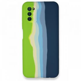BSSM Samsung Galaxy A03S Ebruli Lansman Silikon Koyu Yeşil Kılıf