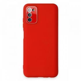 BSSM Samsung Galaxy A03S Lansman Glass Kapak Kırmızı Kılıf