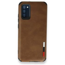BSSM Samsung Galaxy A03S Loop Deri Silikon Kahverengi Kılıf
